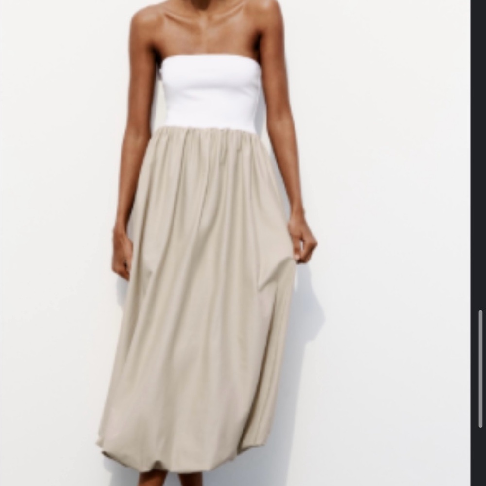 Elegant Beige Women's Bubble Dress